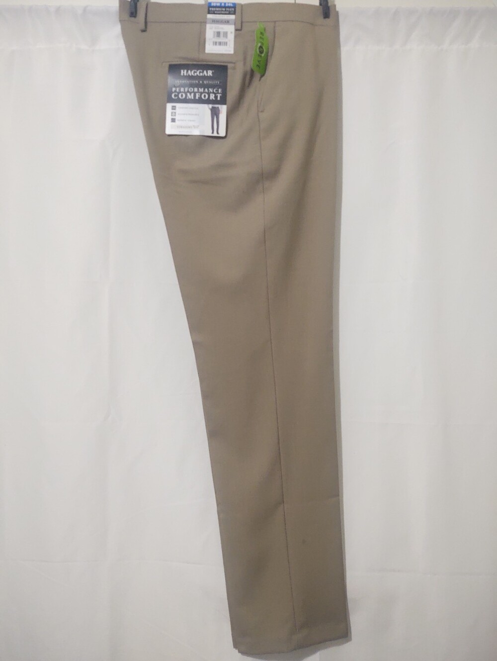Haggar Men's Performance Comfort Dress Pants in Khaki Sz 38Wx34L